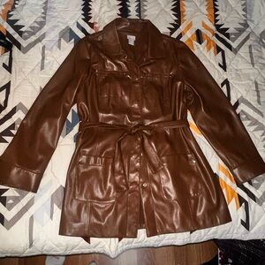 Chico's Rich Brown Leather Jacket